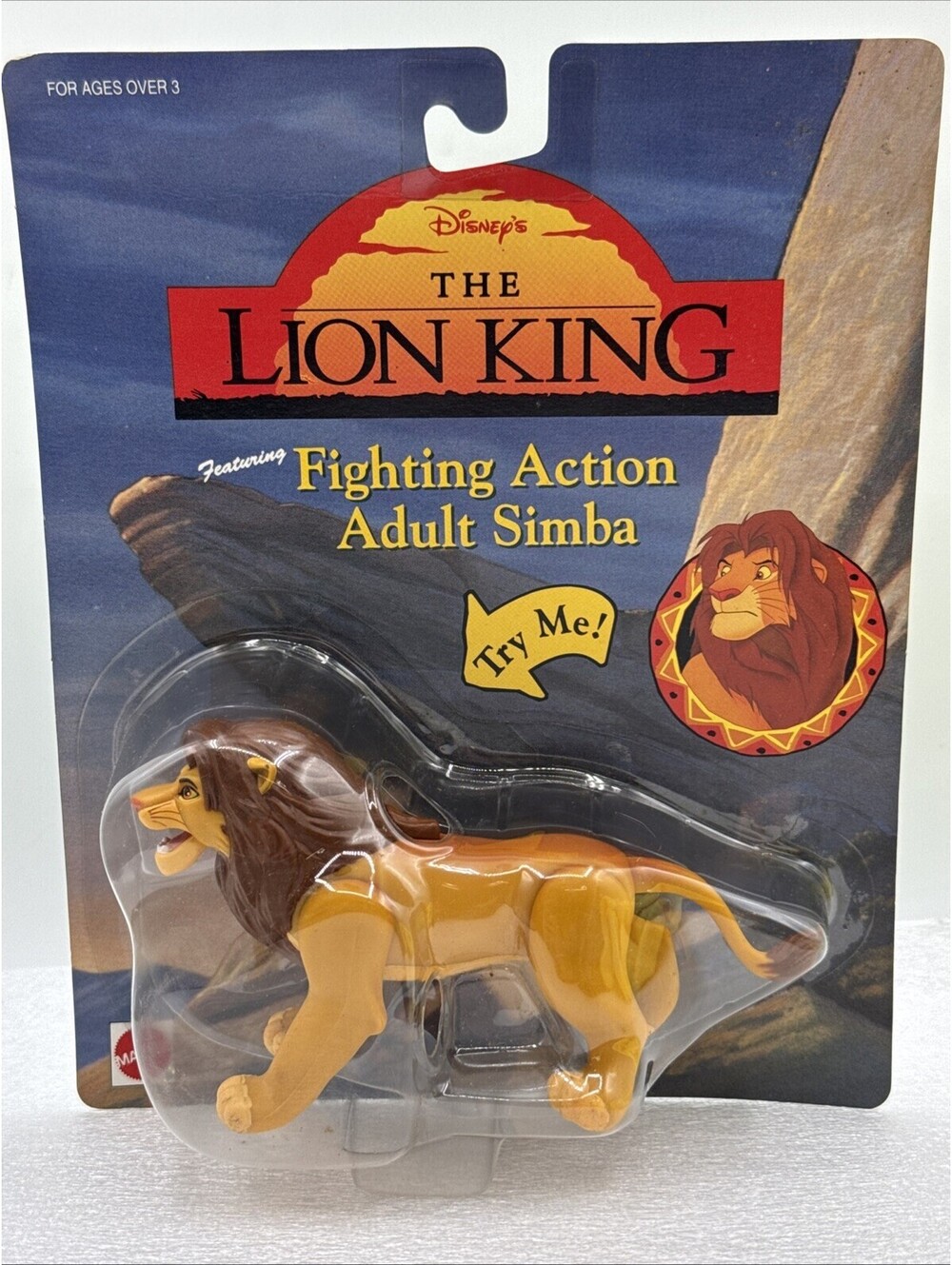 The Lion King Fighting Action Adult SIMBA 1994 Disney Toy Figure Battle Package